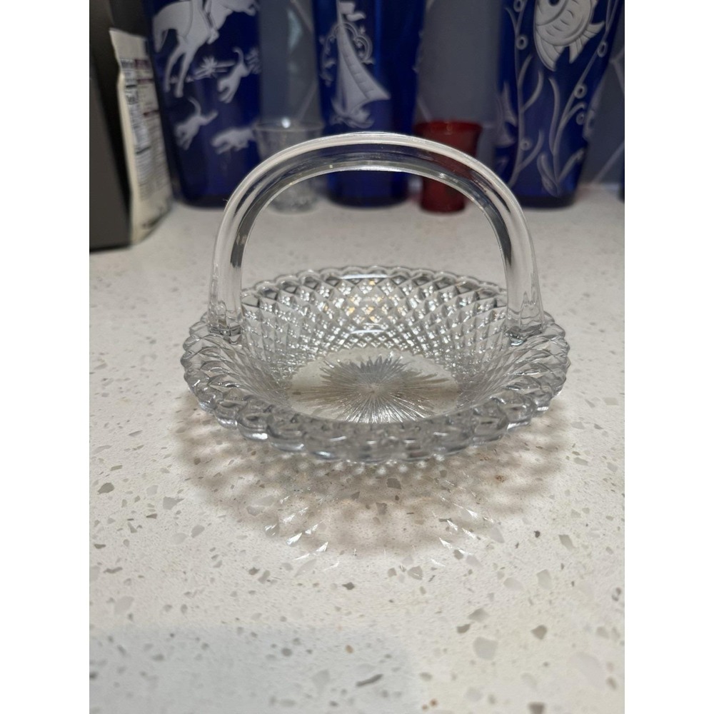 Westmoreland English Hobnail Crystal Clear Basket Depression Glass